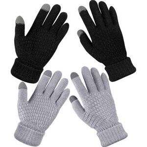 Womens Winter Touchscreen Gloves Warm Fleece Lined Knit Elastic Cuff Texting Pai